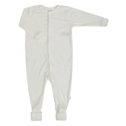 Joha wool jumpsuit with wrap-around feet - Natural