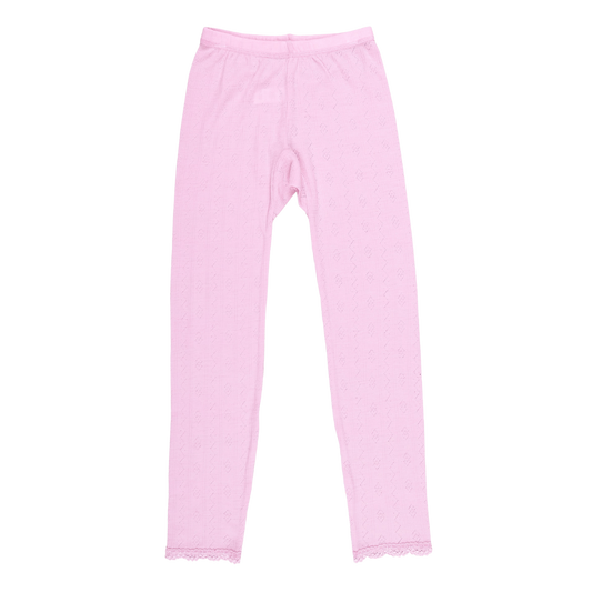 Joha wool/silk leggings pointelle - Prime Rose