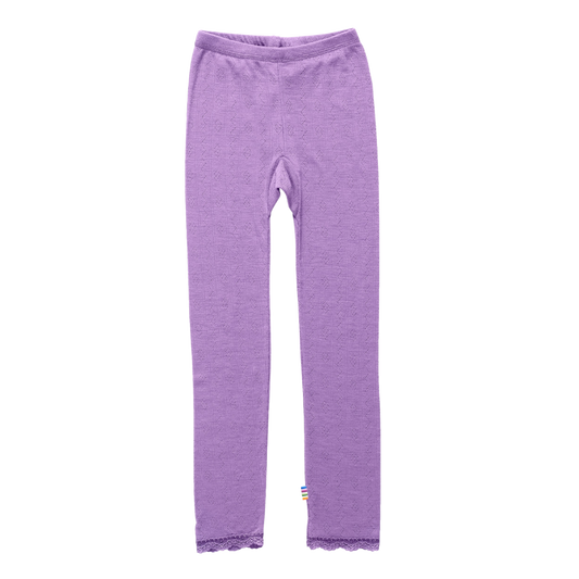 Joha wool/silk leggings pointelle - Purple