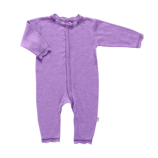 Joha wool/silk jumpsuit pointelle - Purple