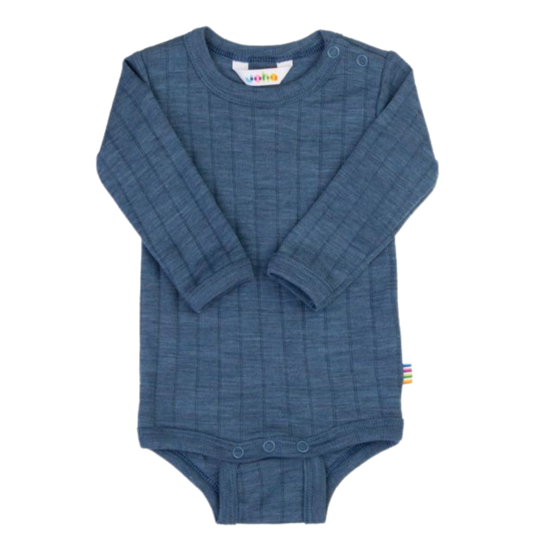 Joha wol/zijde romper - Blue Melange