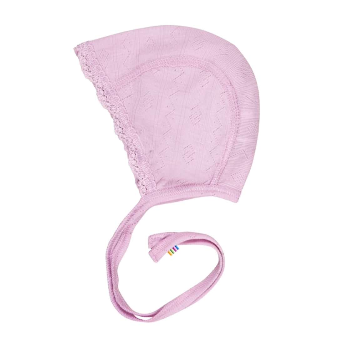 Joha wool/silk pointelle hat - Prime Rose