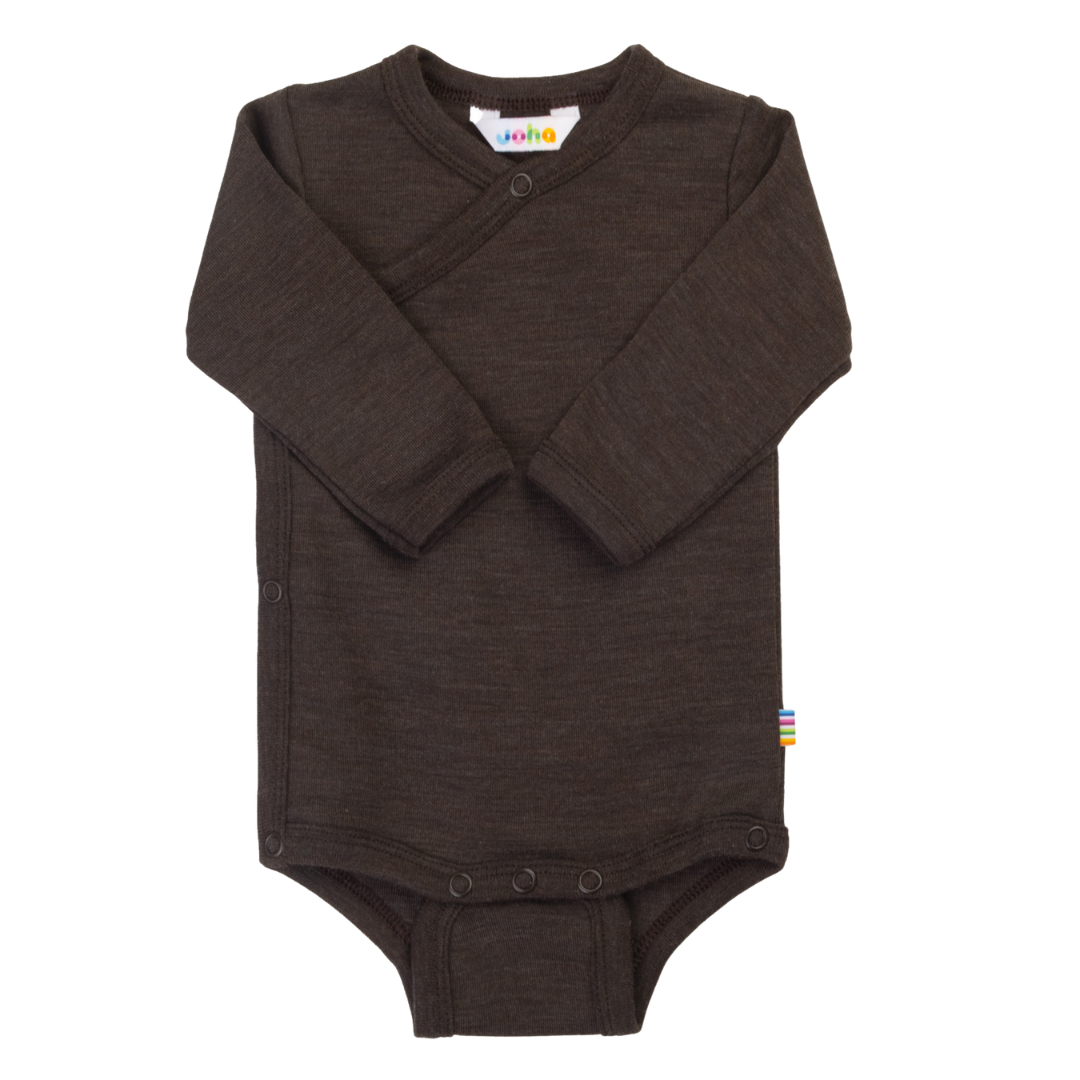 Joha wol/zijde wikkelromper - Dark Brown