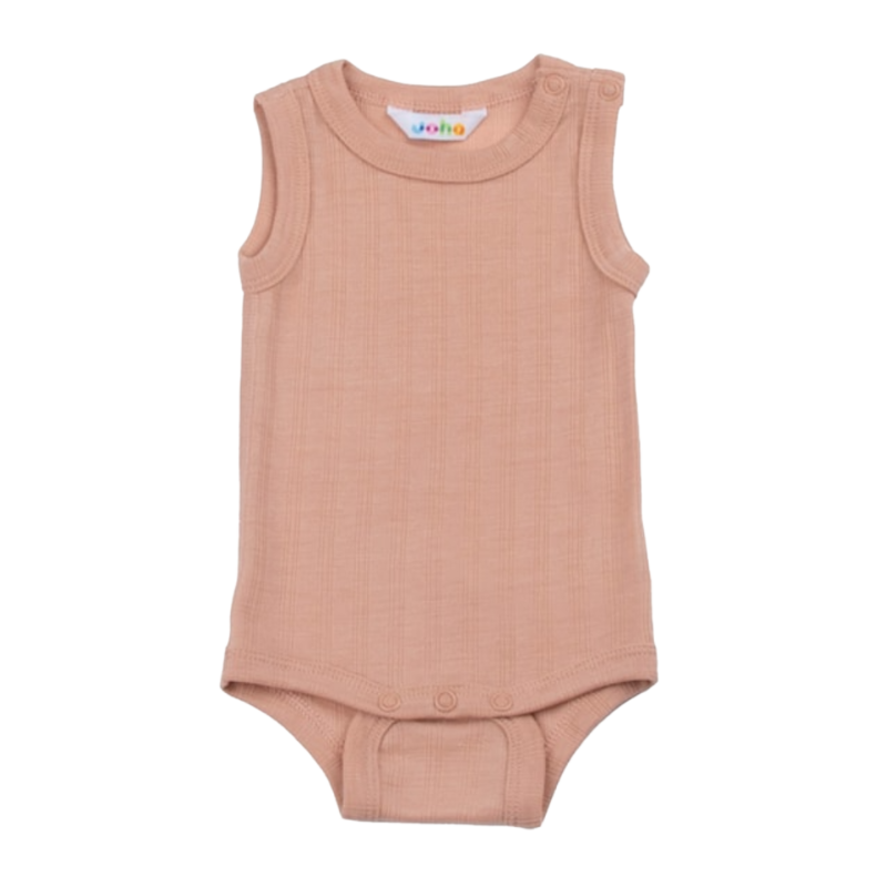 Joha wool/silk sleeveless romper - Peach