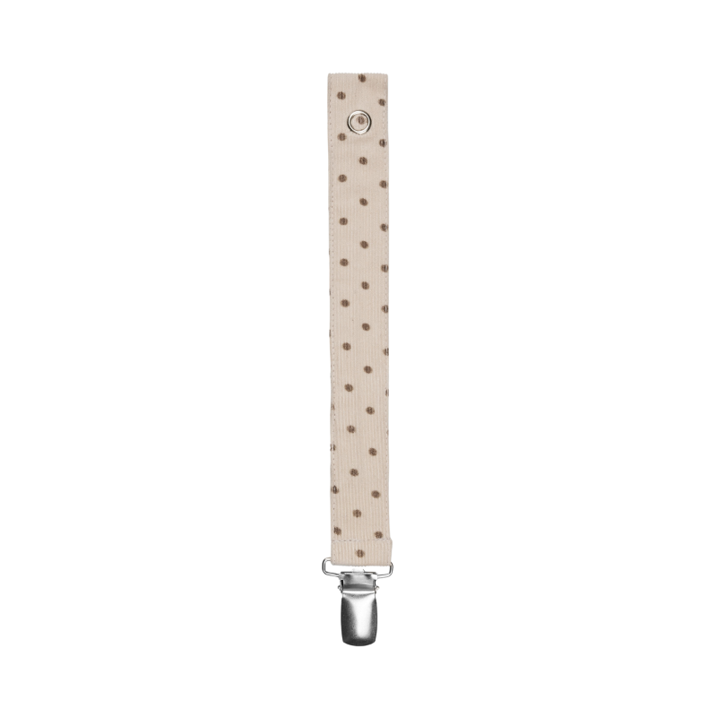 Lalaby cotton pacifier clip โ Brown dot