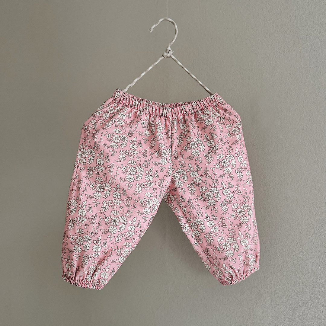 Lalaby Pixi trousers – Pink Flower Cord