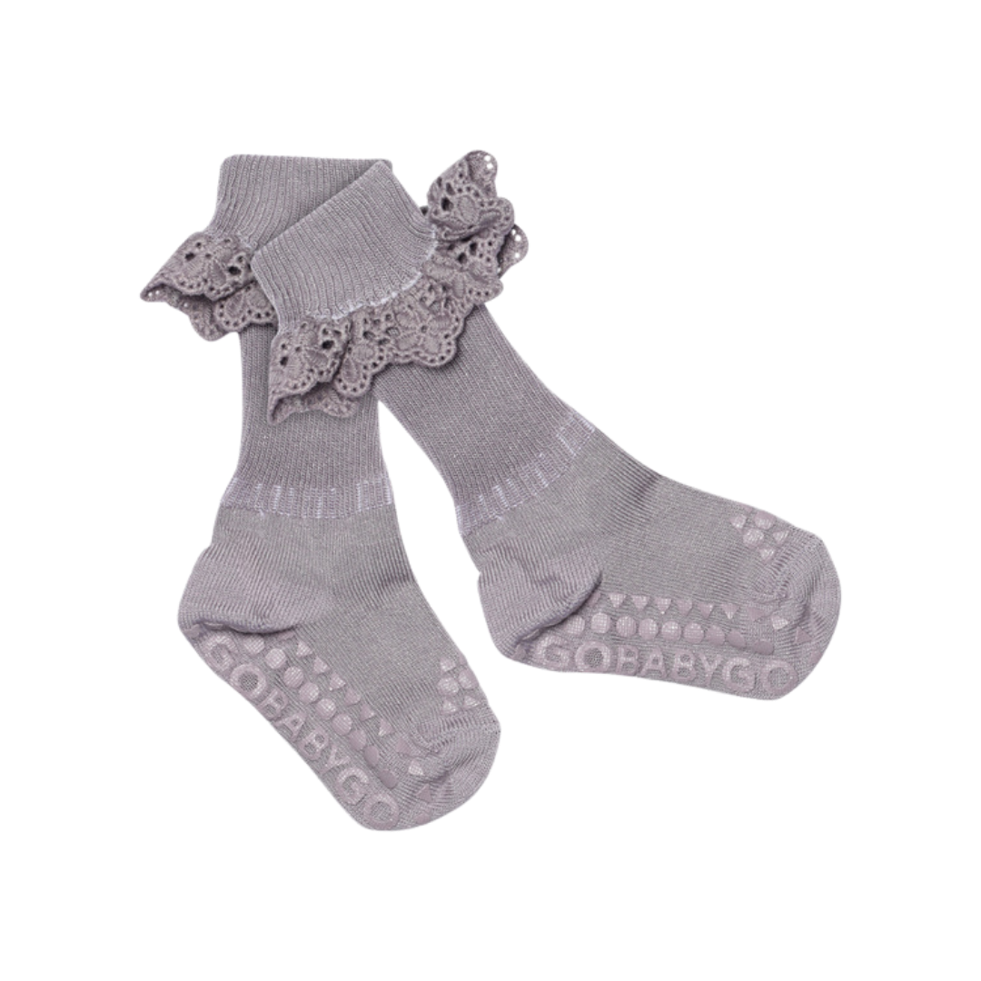 MP Denmark anti-slip socks lace - Lavender Grey