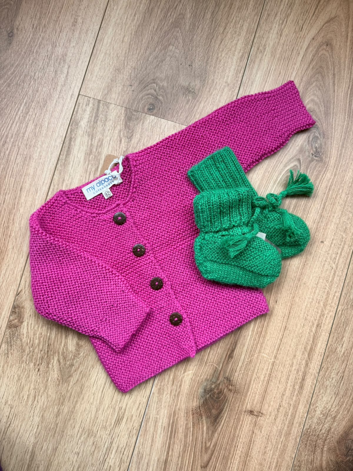 My Alpaca Cph ribgebreide slofjes - Bright Green