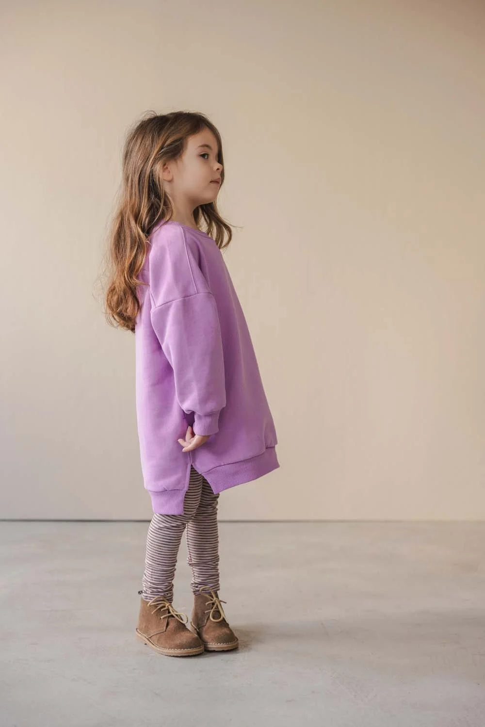 Phil & Phae chunky sweaterdress bio katoen - Bright lilac