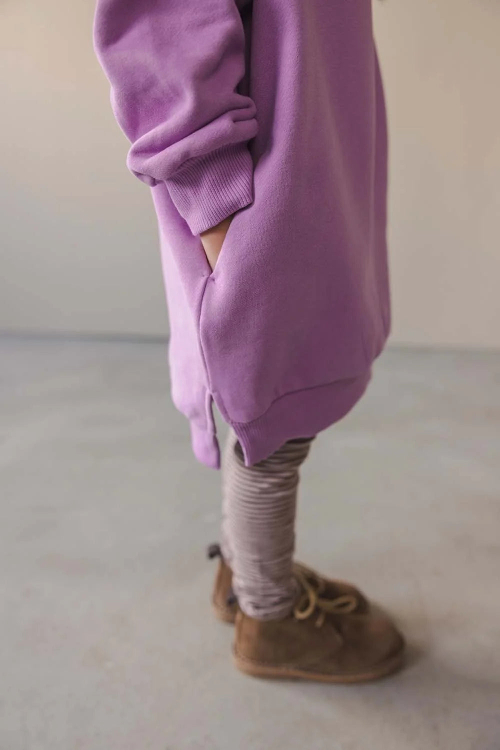 Phil & Phae chunky sweaterdress bio katoen - Bright lilac