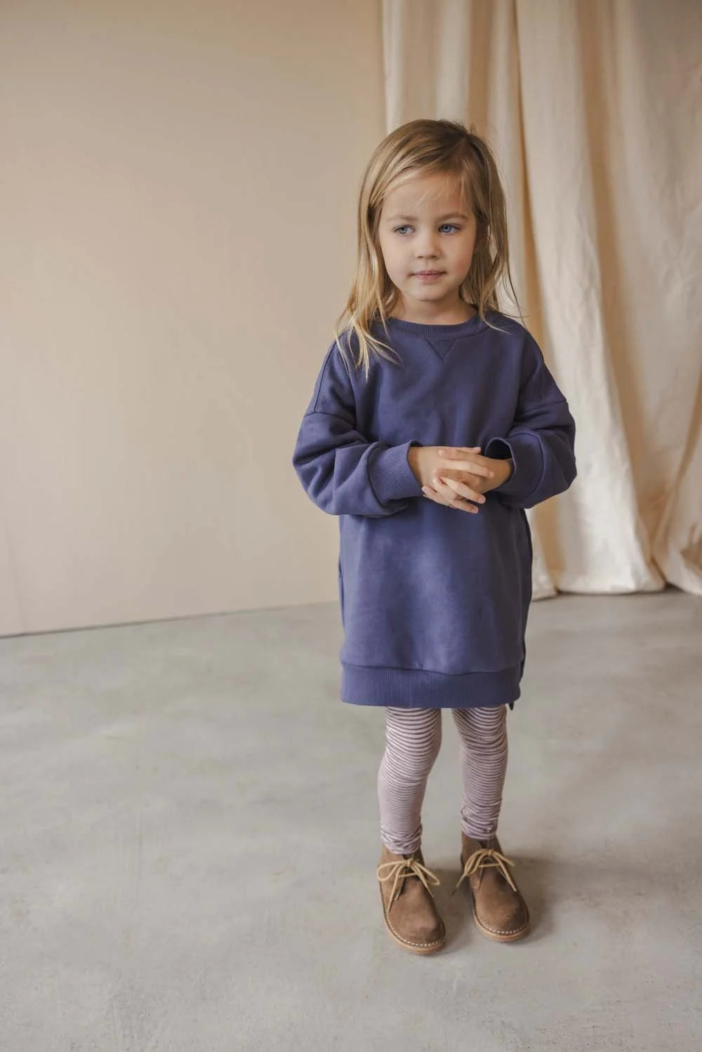 Phil & Phae chunky sweaterdress bio katoen - Dusk Blue