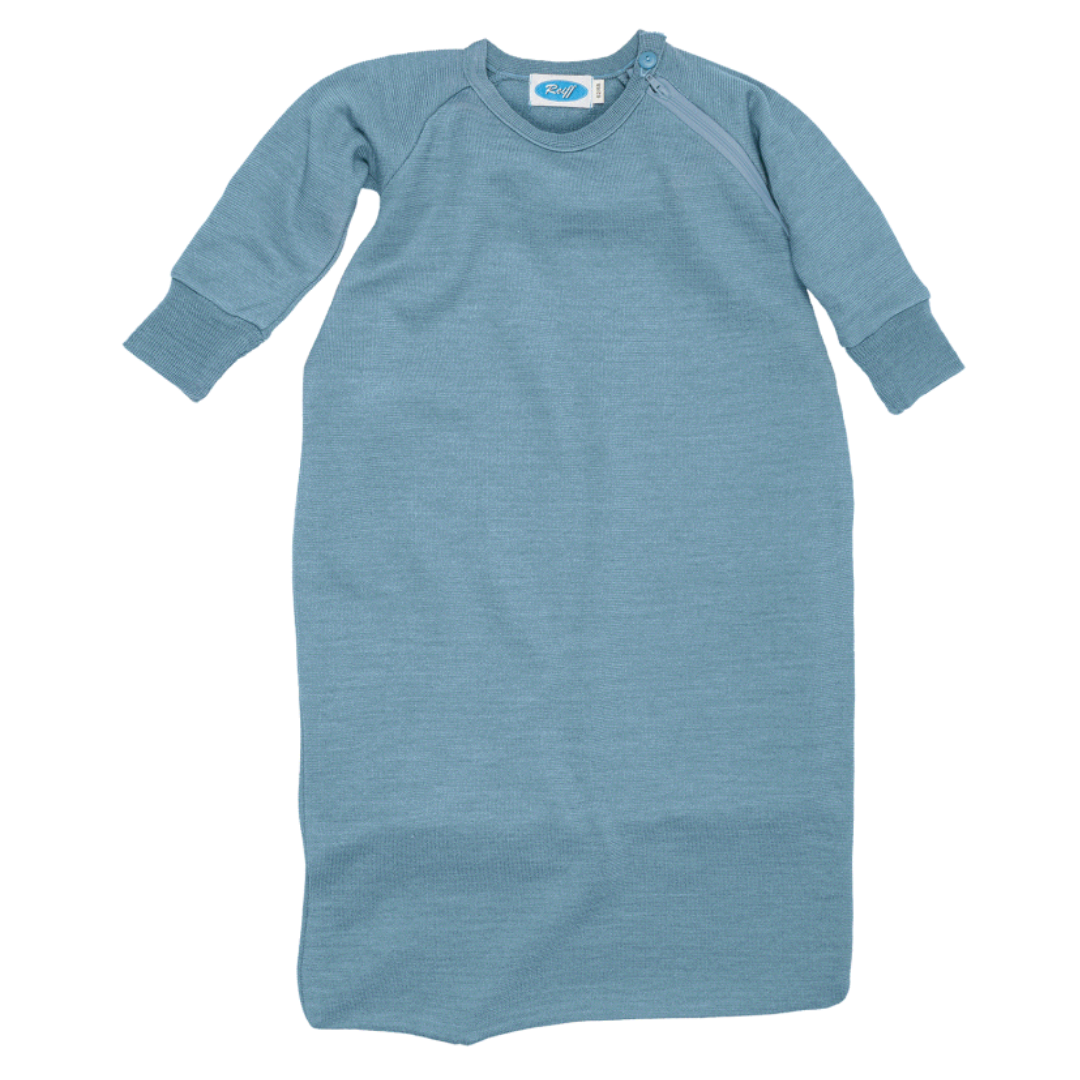 Reiff Woll/Seide Schlafsack mit Ärmeln - Aqua