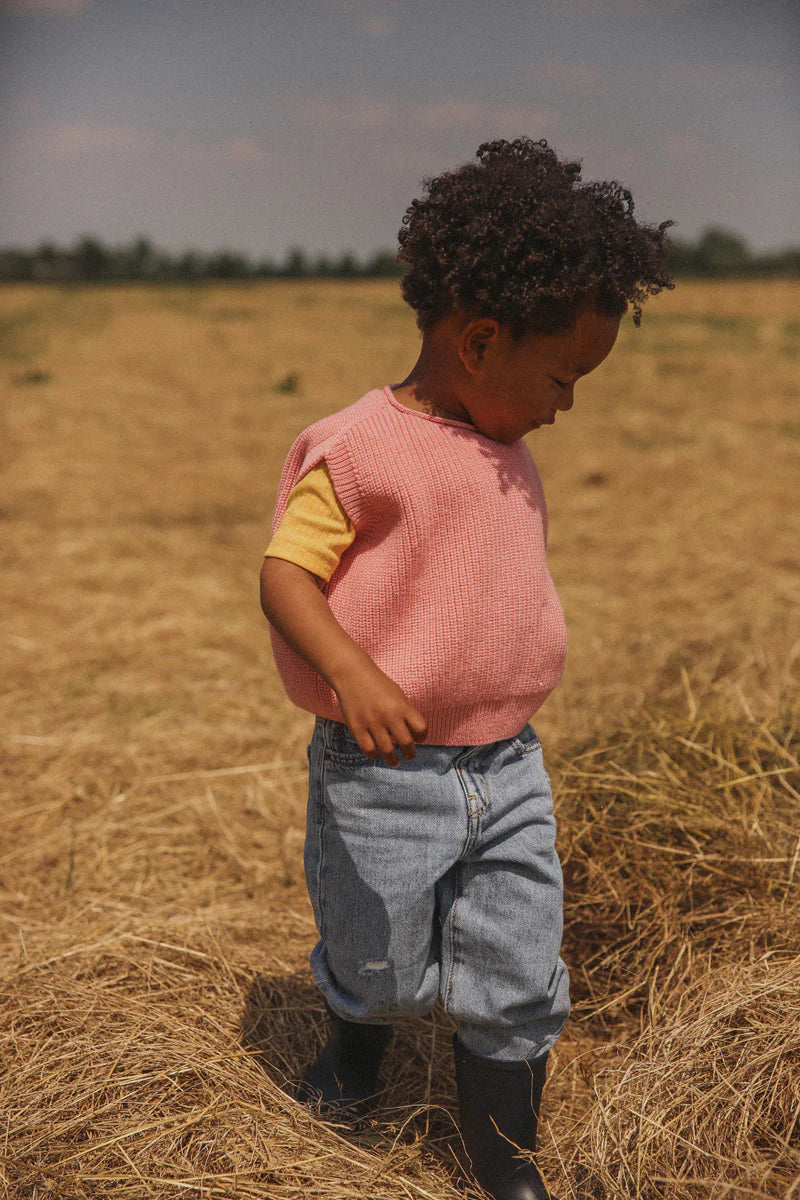 Hvid vest Harvey kids - Bubblegum