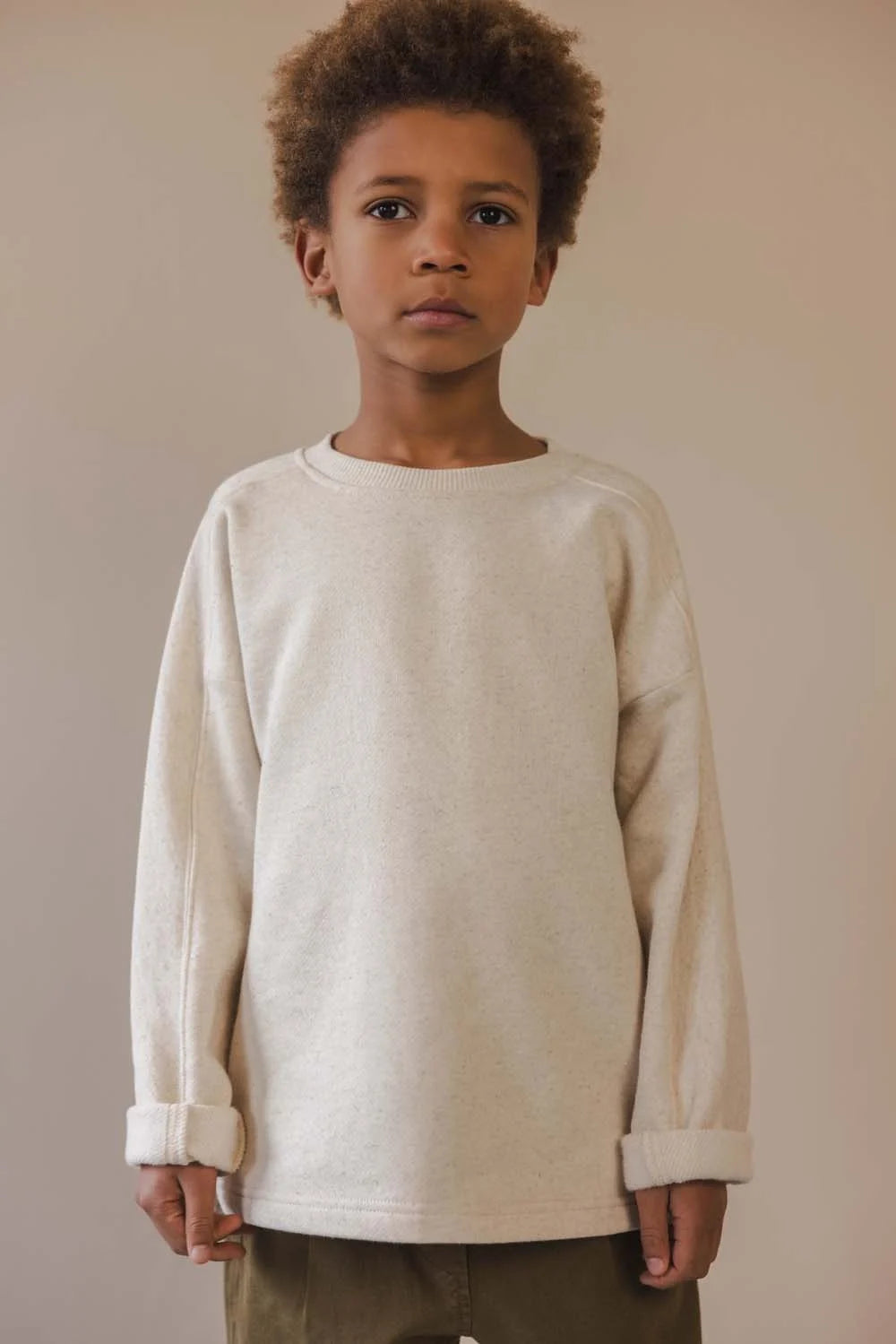 Phil & Phae loose sweater linnenmix - Naturel