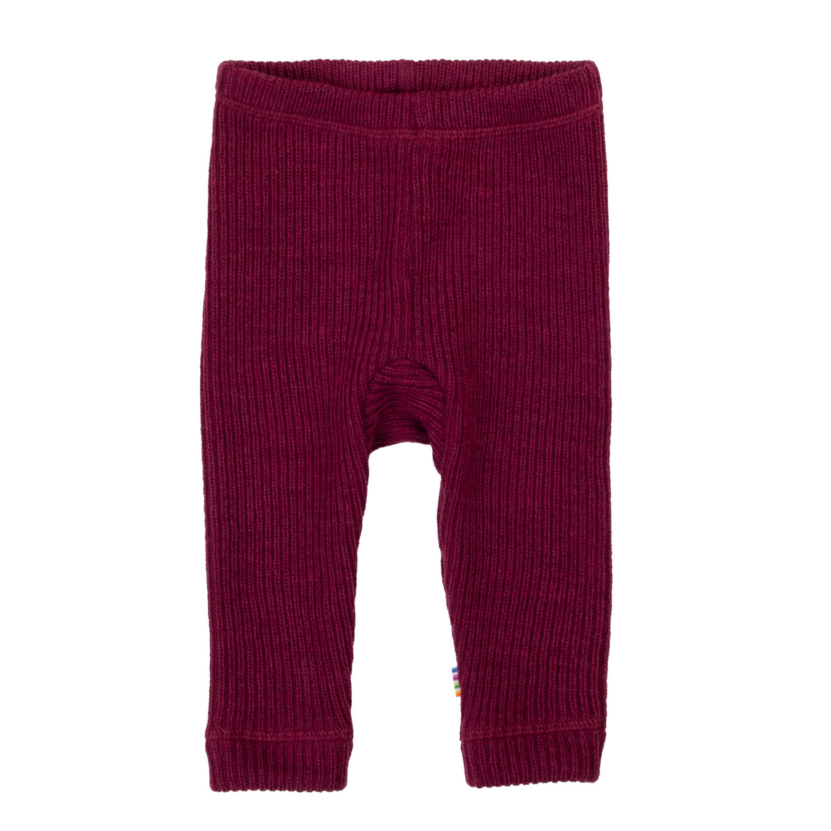 Joha knitted wool rib leggings - Wine Melange