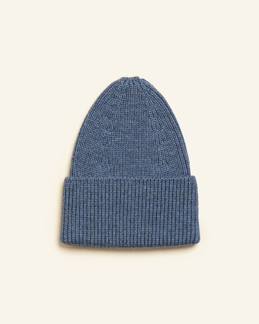 Hvid beanie Fonzie kids - Denim