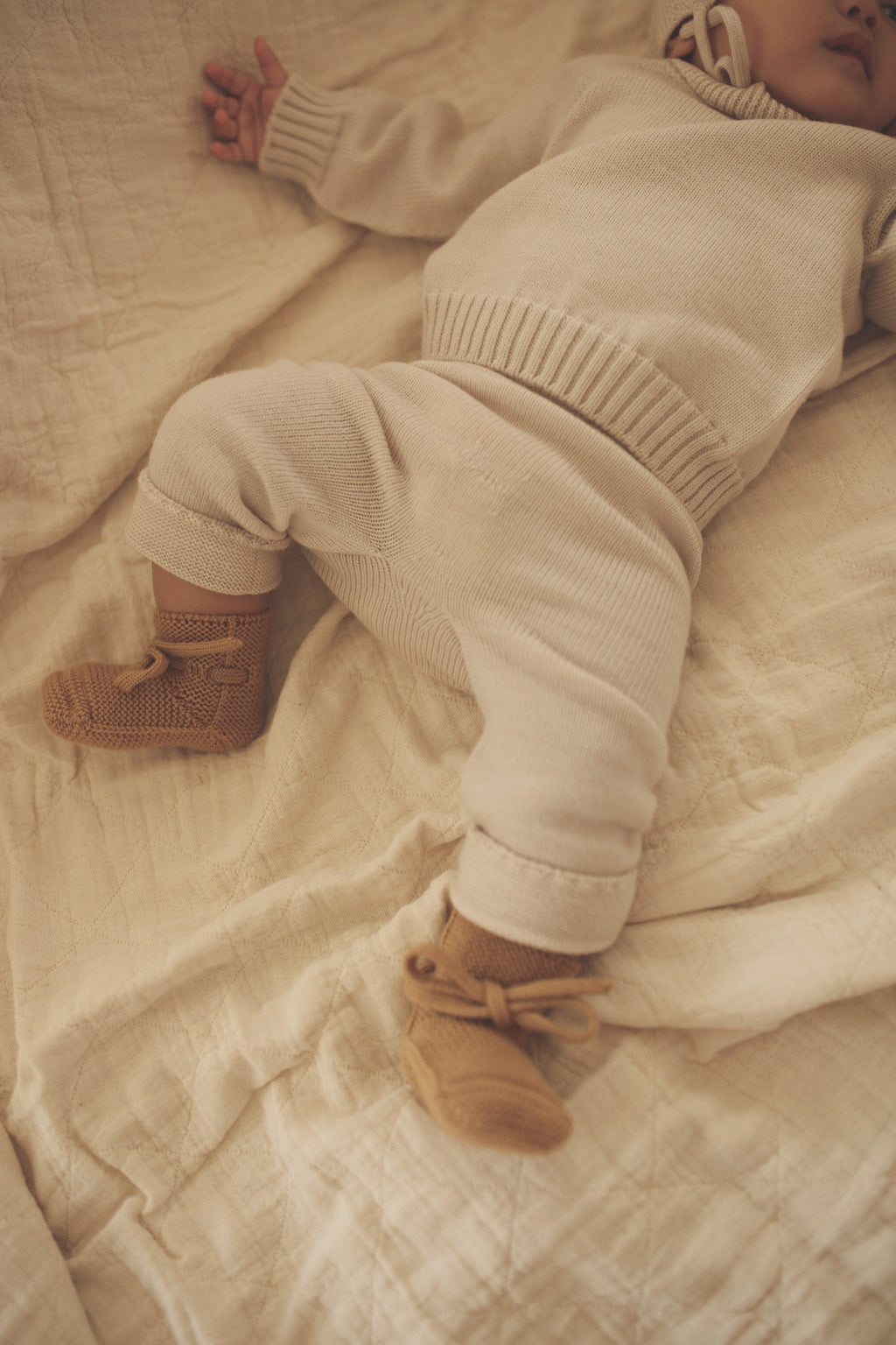 Hvid booties - Cream