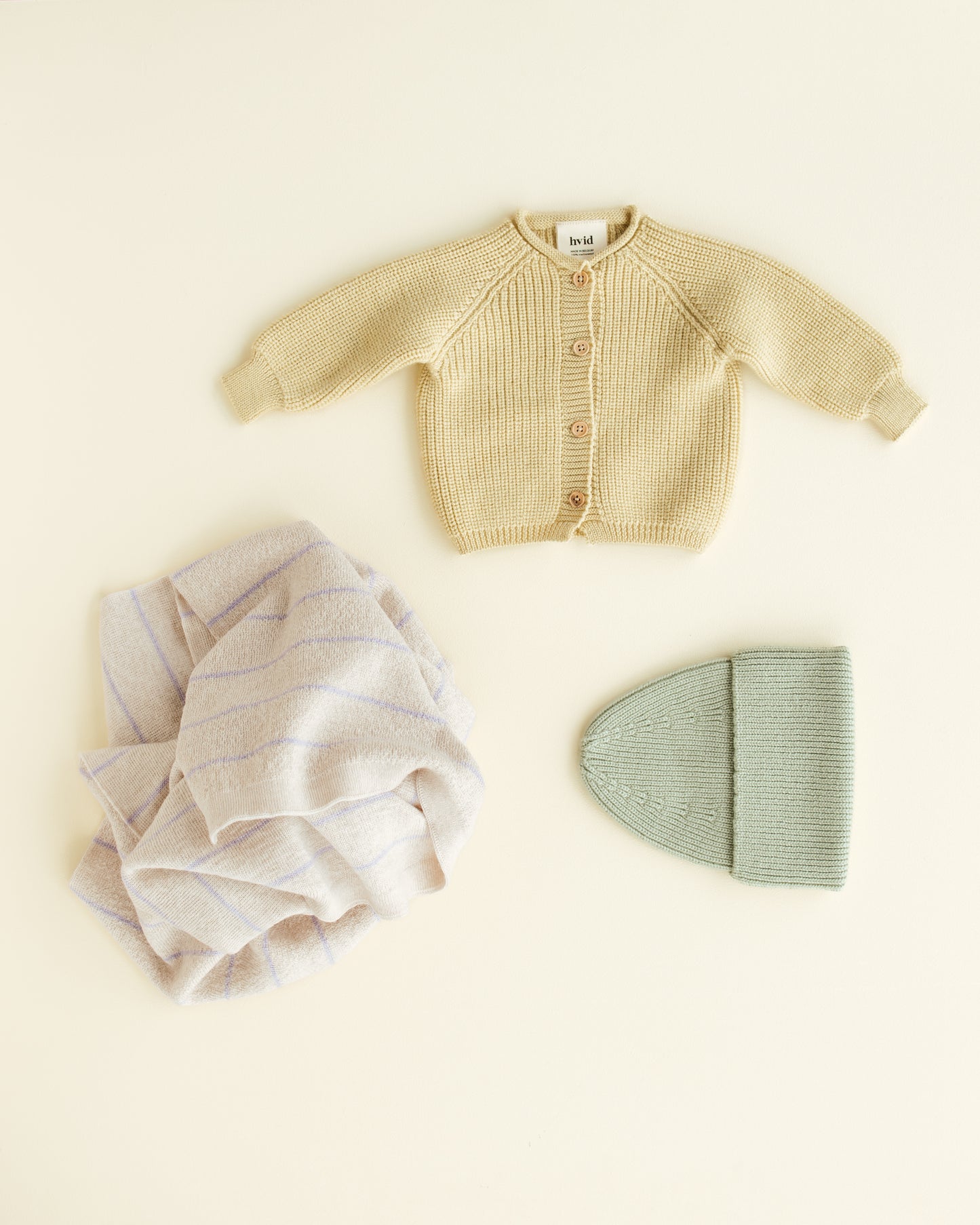 Hvid cardigan Inga - Light Yellow