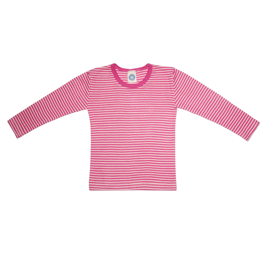 Cosilana wol/zijde longsleeve - Pink / Natural