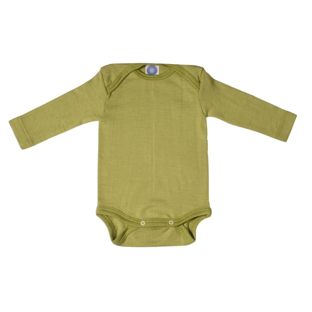 Cosilana wol/zijde romper lange mouw – Green