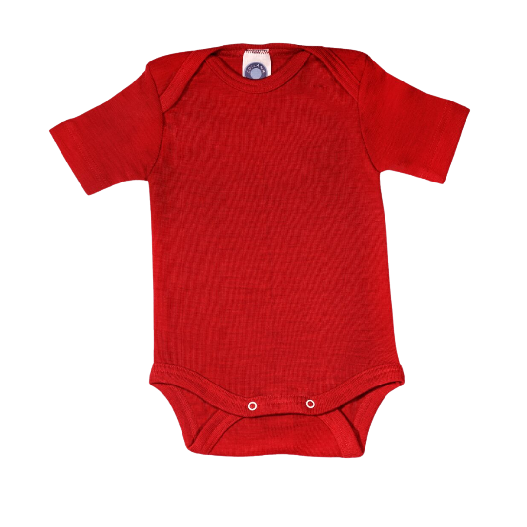 Cosilana wol/zijde romper korte mouw – Red