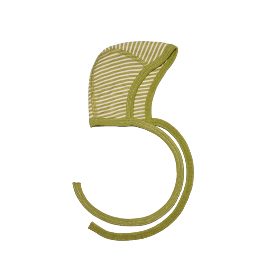 Cosilana wol/zijde strikmutsje - Green / Natural