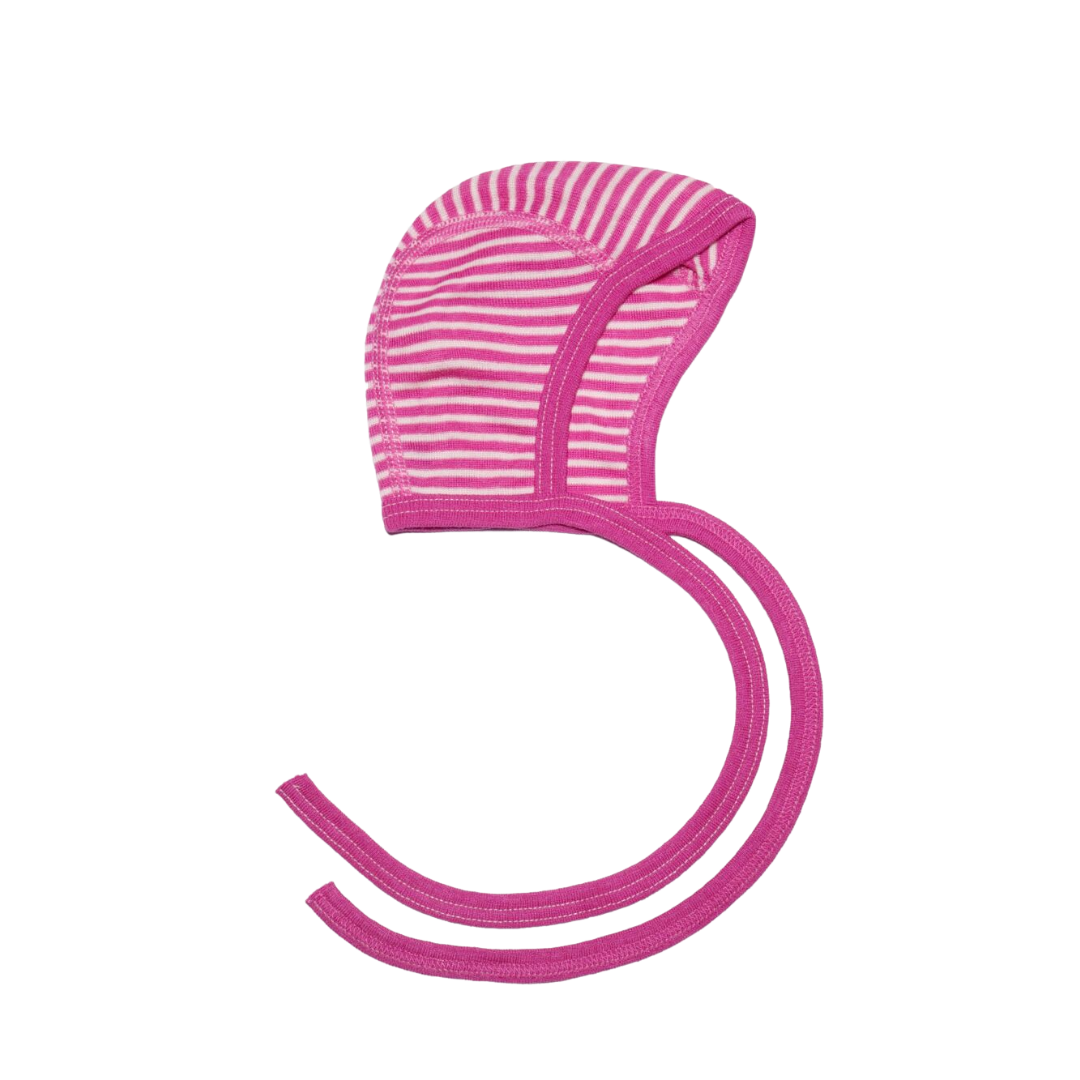 Cosilana wol/zijde strikmutsje - Pink / Natural