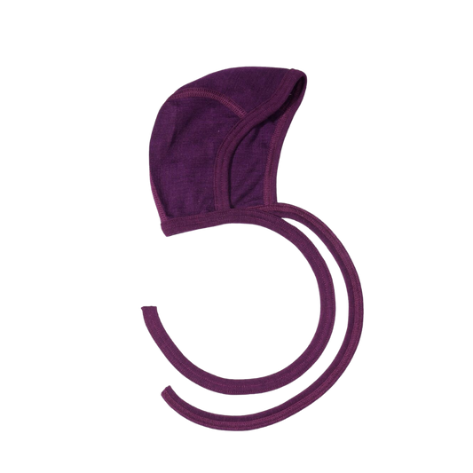 Cosilana wol/zijde strikmutsje - Plum