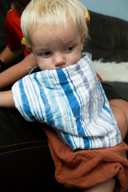 Floortje Elisabeth Ayla jasje baby - Blue White Striped - 6-14 maanden