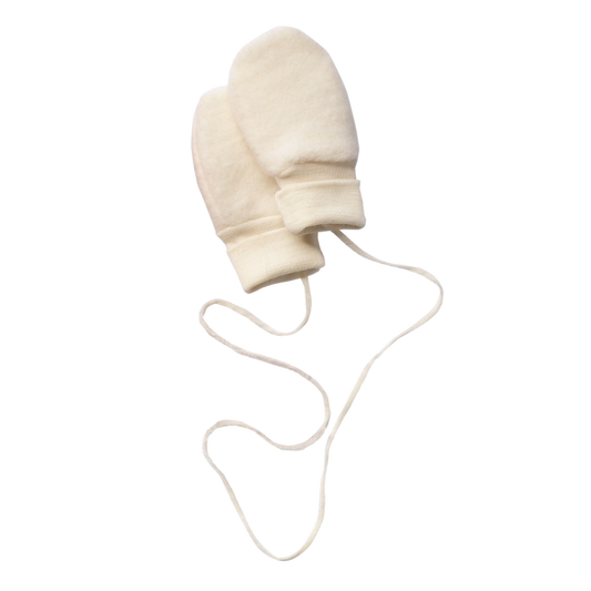 Wolfleece baby mittens - rosewood