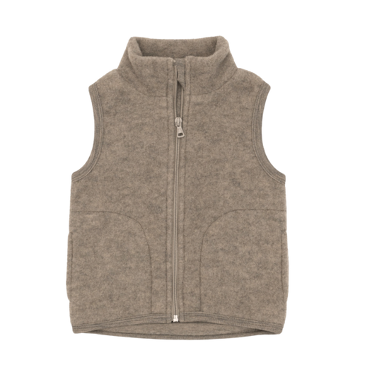 Engel Natur wolfleece kids bodywarmer - Walnut melange