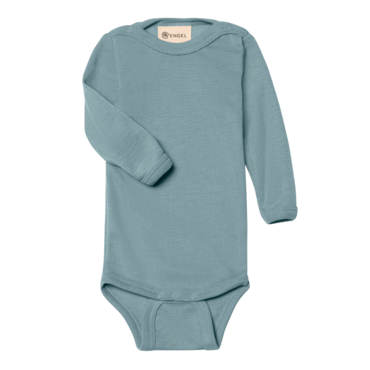 Engel Natur wol/zijde romper - Mountain Blue