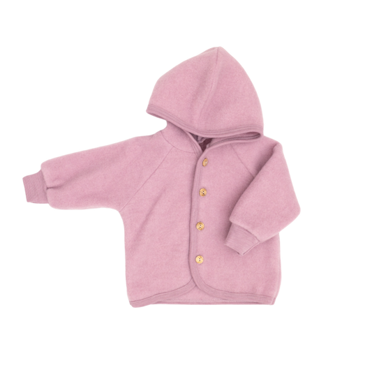 Engel Natur wool fleece jacket - Rosewood melange