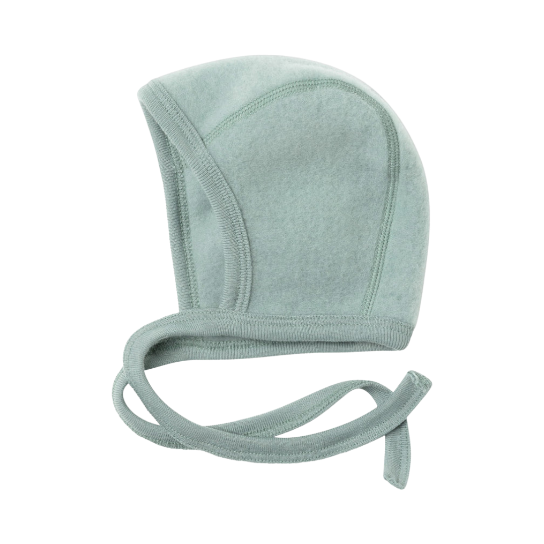 Engel Natur wolfleece strikmutsje - Mountain Blue