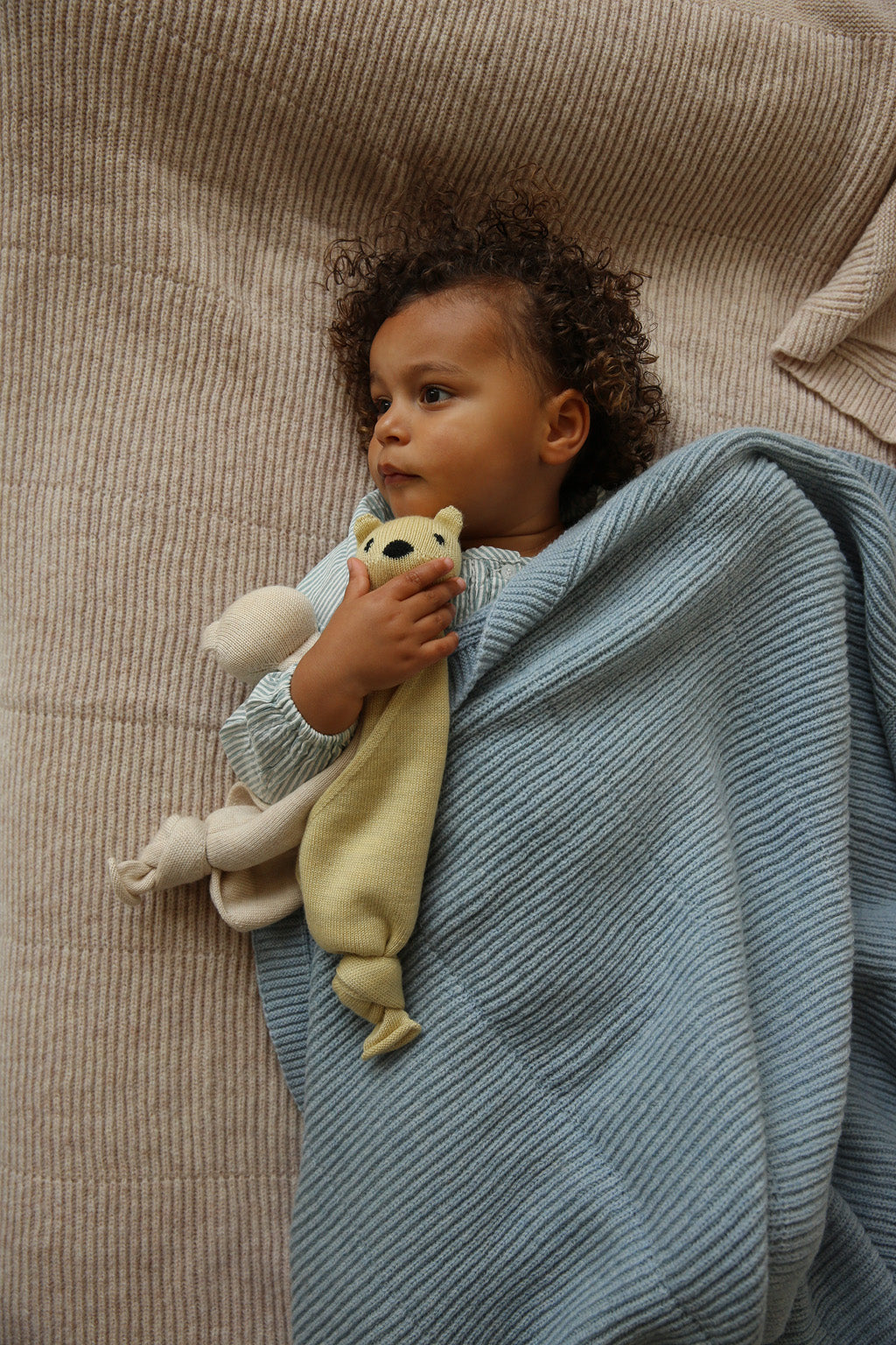 Hvid deken Gaston - Frost Blue