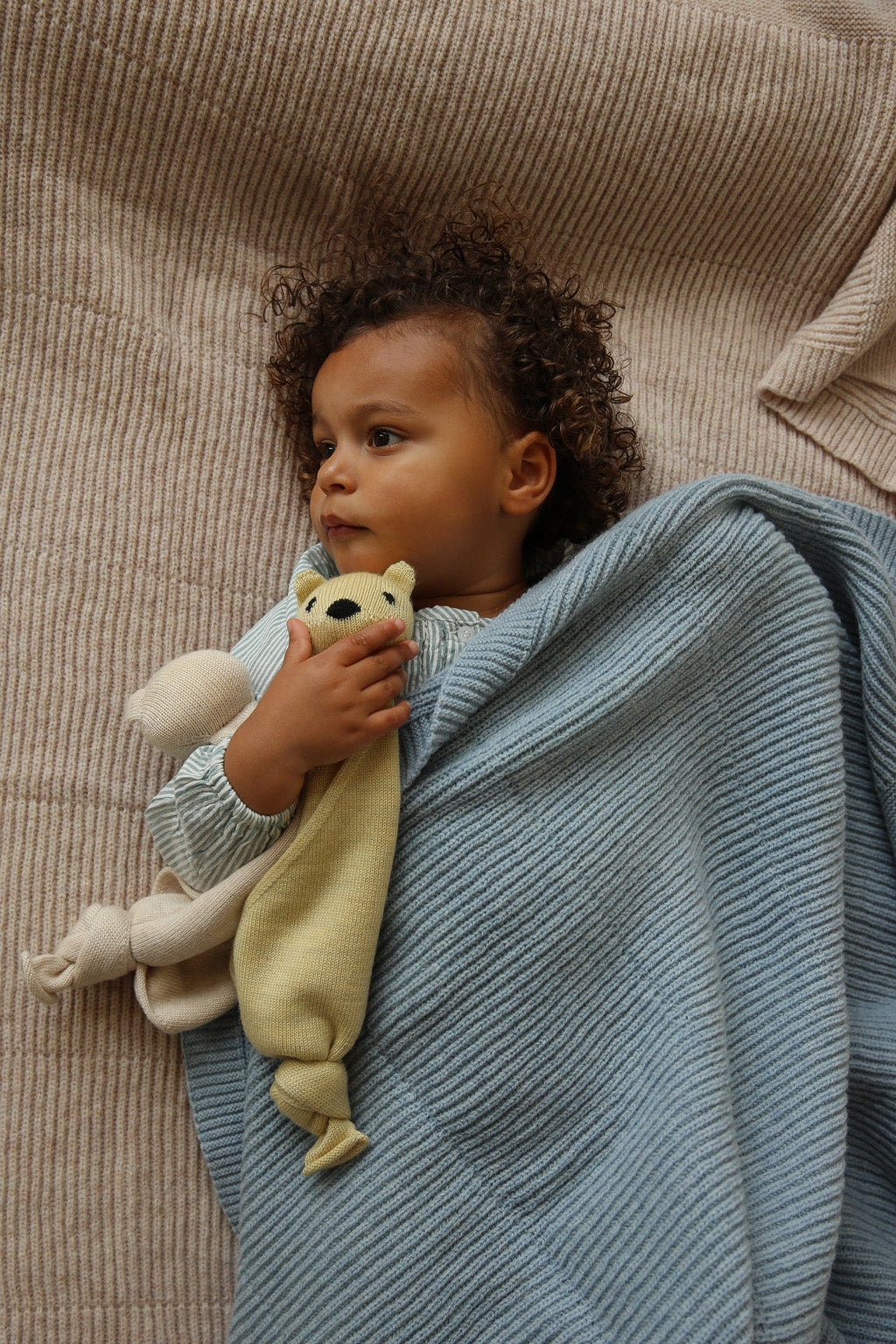 Hvid deken Gaston - Frost Blue