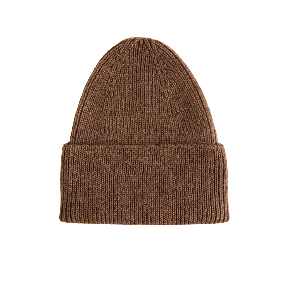 Hvid beanie Fonzie adult - Mocha