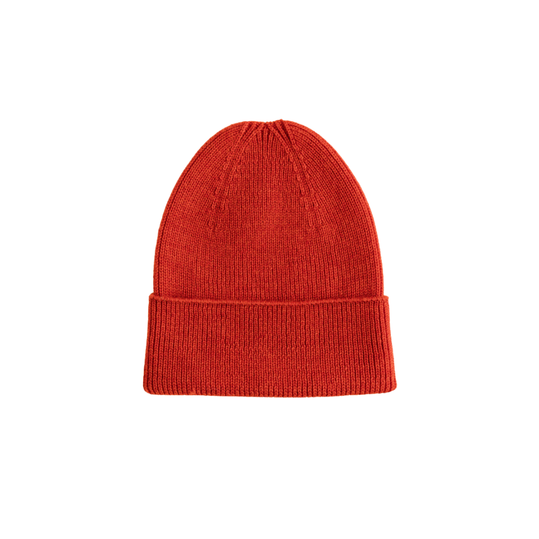 Hvid beanie Fonzie newborn - Red