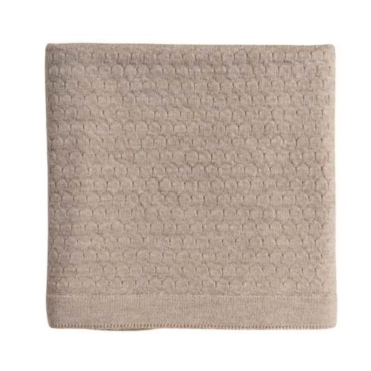 Hvid blanket Frankie - Sand