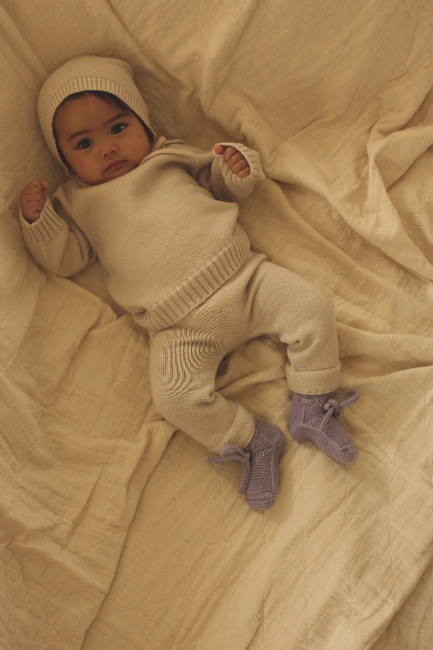 Hvid booties - Lilac
