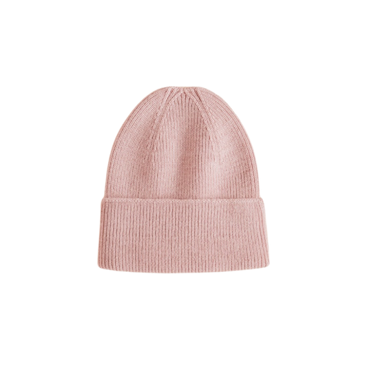 Hvid Beanie Fonzie Neugeborenen - Creme
