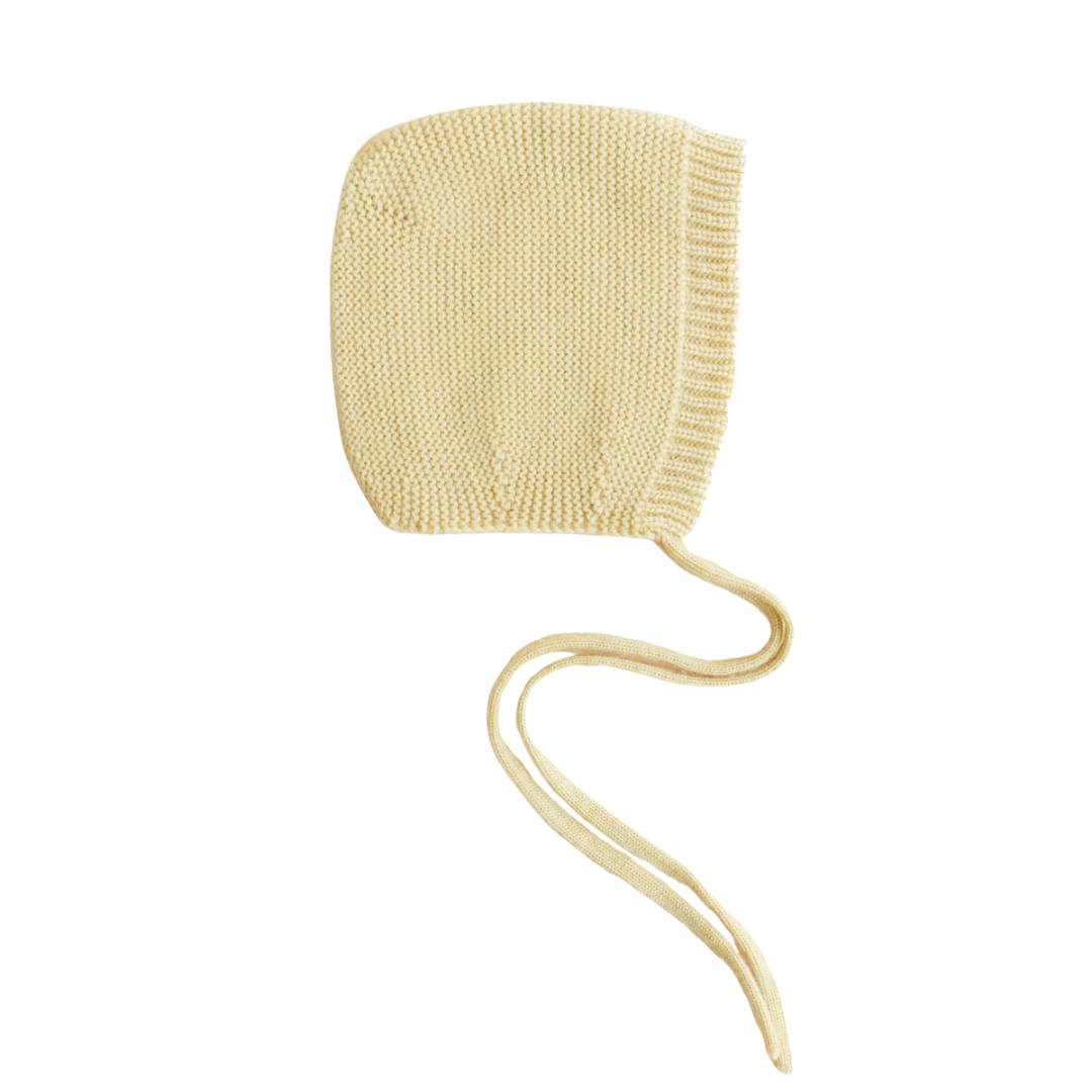 Hvid strikmutsje Dolly - Light Yellow