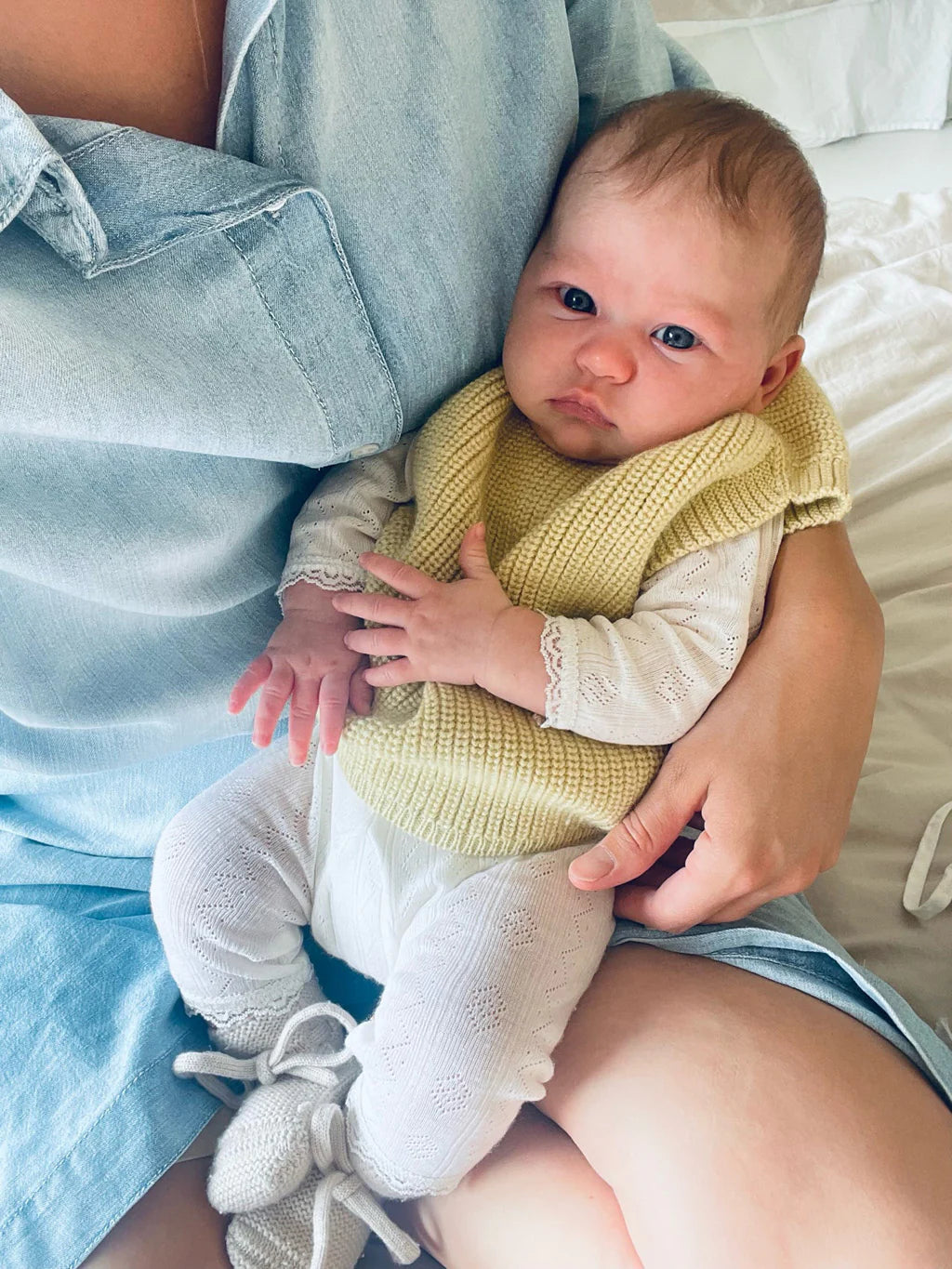 Hvid Weste Harvey Baby - Hellgelb