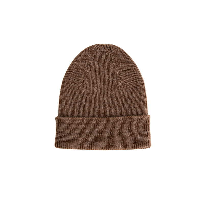 Hvid beanie Fonzie newborn - Mocha