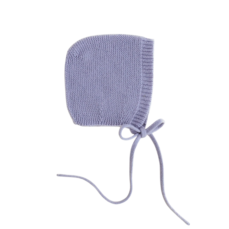 Hvid strikmutsje Dolly - Lilac