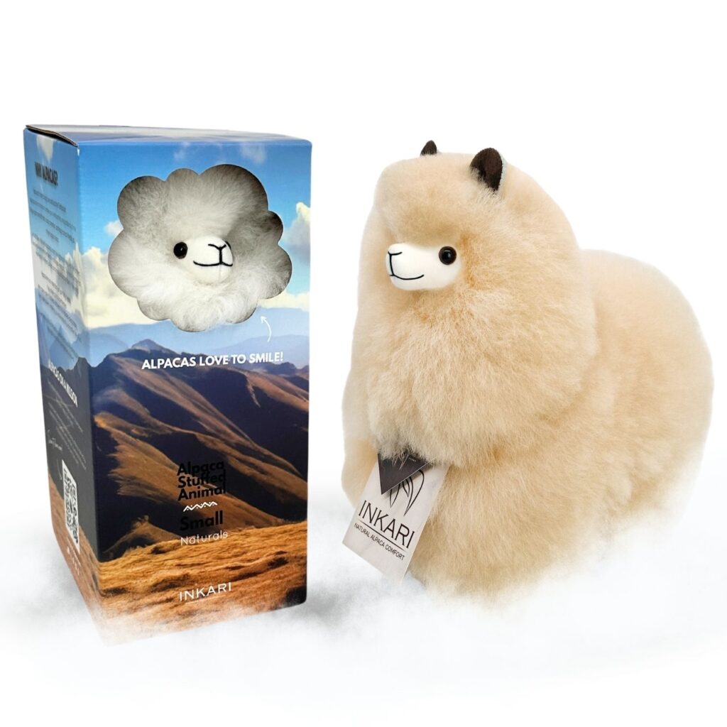 Inkari Alpaka Kuscheltier klein Naturfarben - Blond