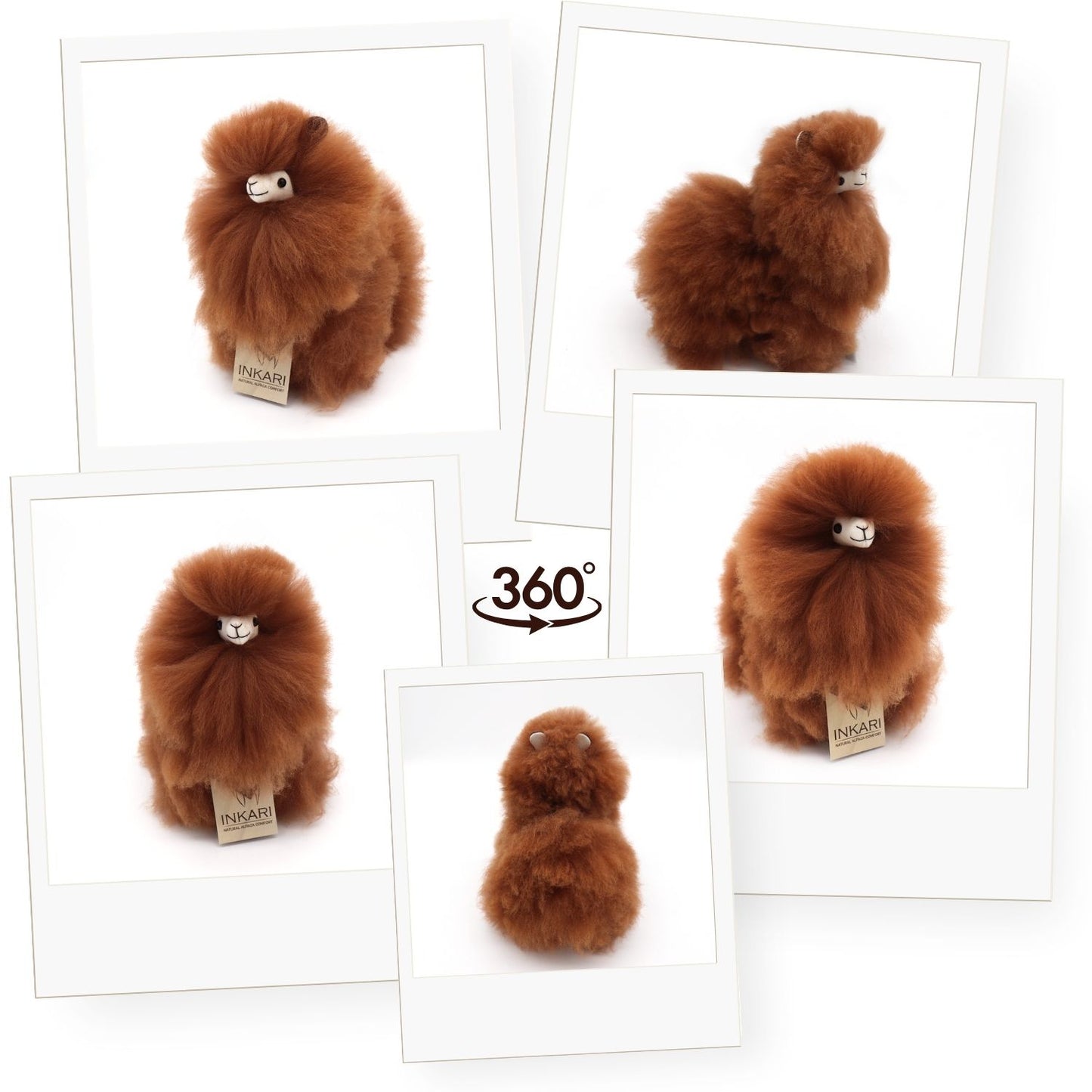 Inkari alpaca knuffel small monsterfluff - Hazelnut
