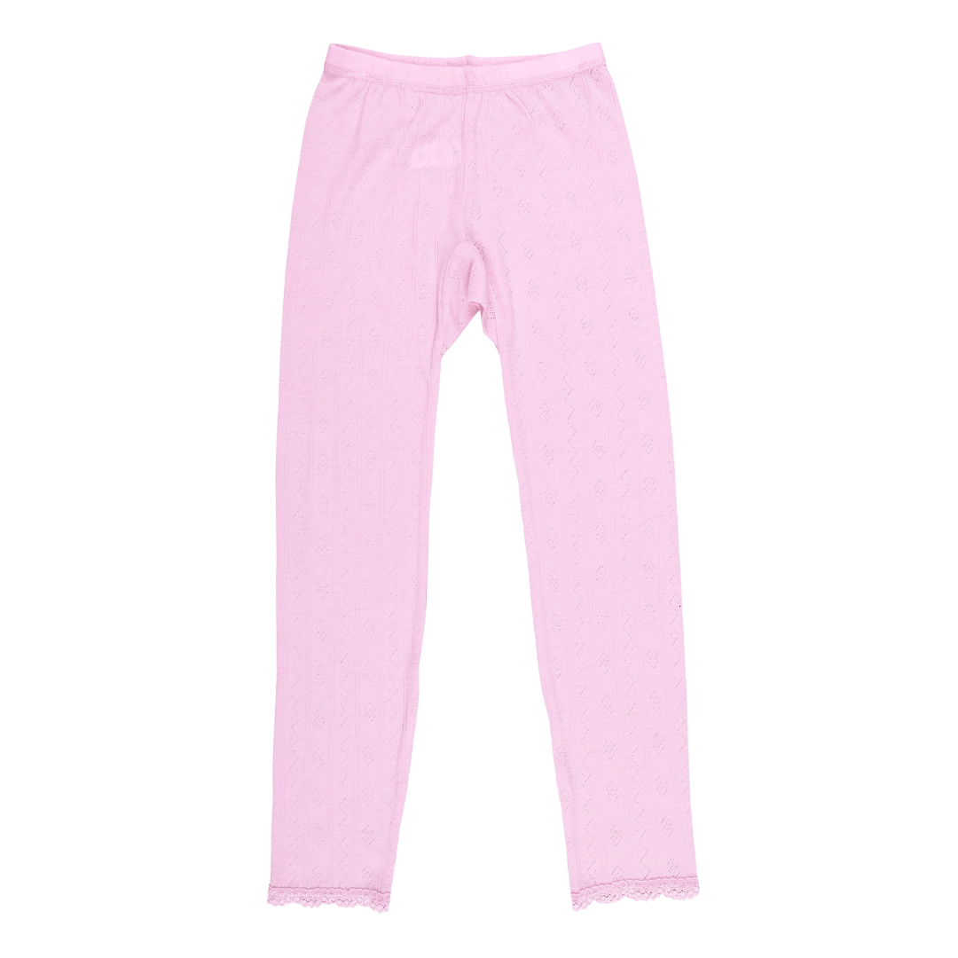 Joha wool/silk leggings pointelle - Prime Rose