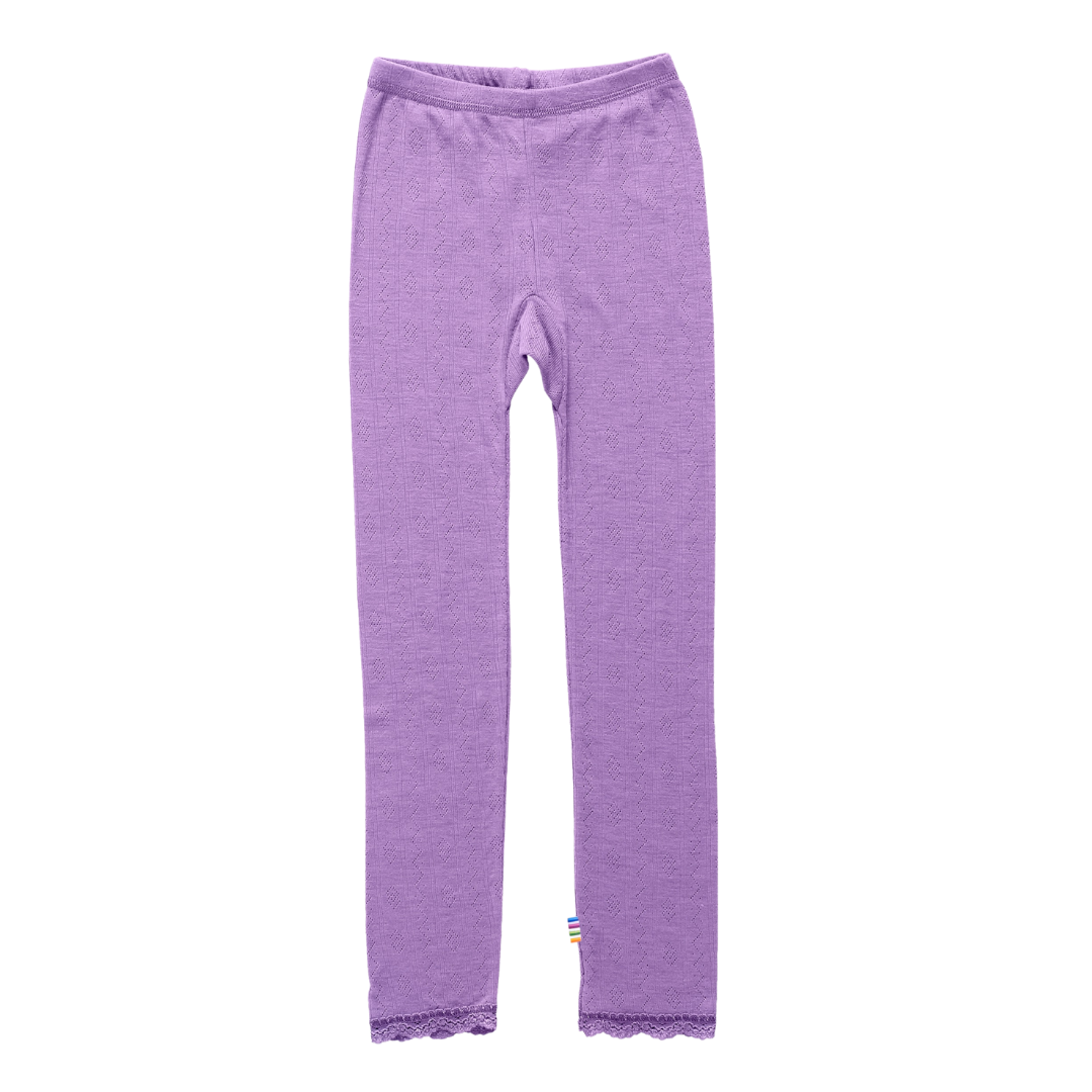 Joha wool/silk leggings pointelle - Purple