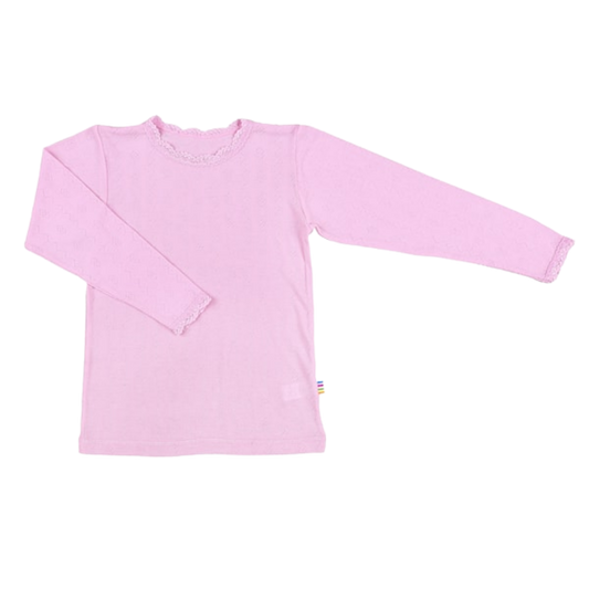 Joha wool/silk long-sleeved pointelle - Prime Rose